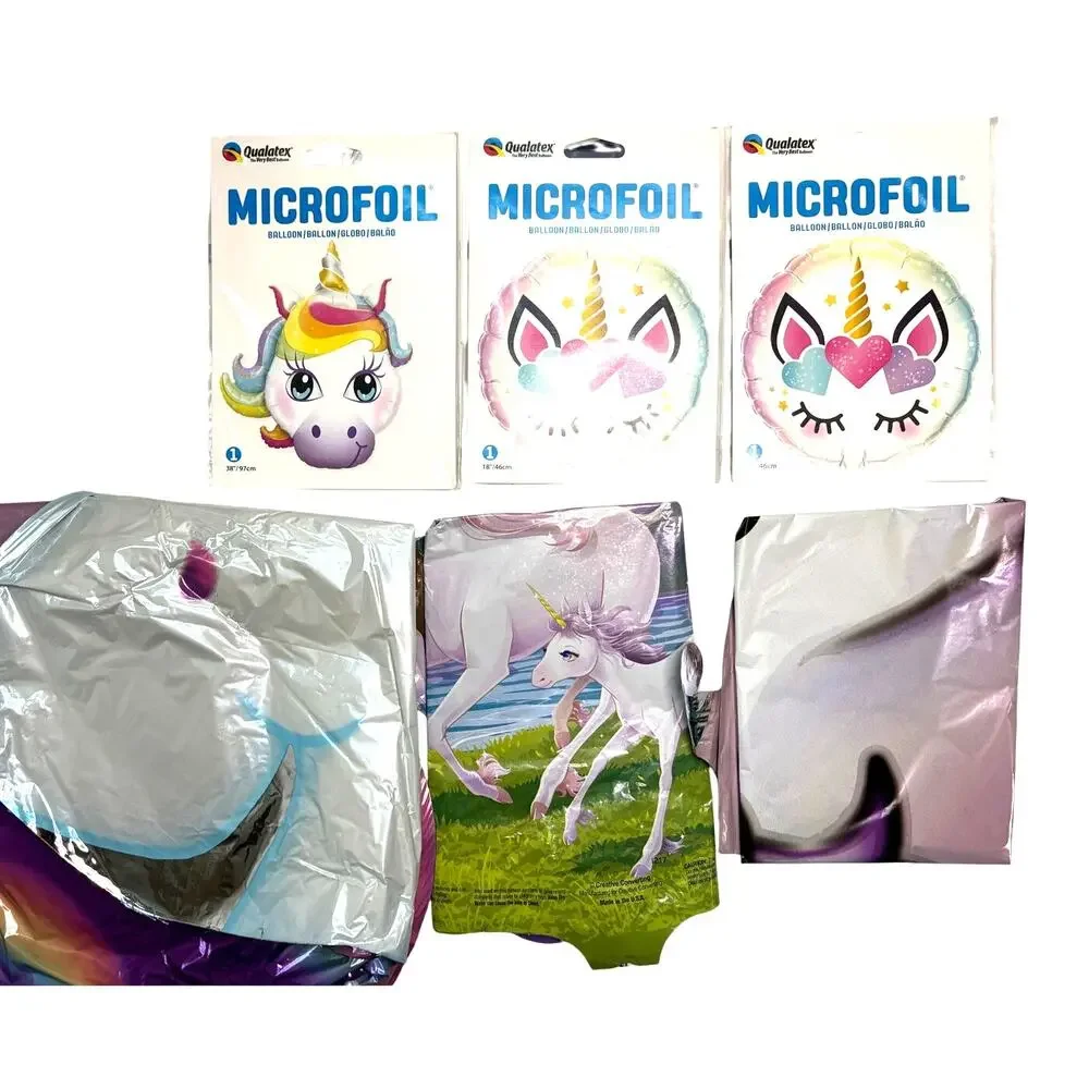 6 Unicorn Foil Balloons Party Supplies Balloon Air or Helium